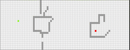 Picture of a result of running a pathfinding algorithm